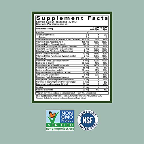 ChildLife Essentials Kids Liquid Multivitamin & Mineral Supplement, Natural Orange & Mango, 8 Fl Oz (Pack of 2) B702