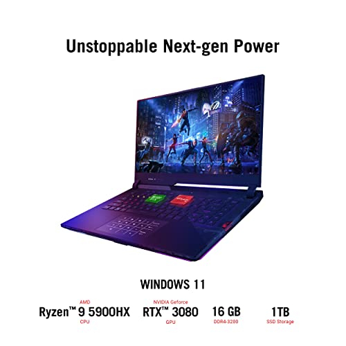 ASUS ROG Strix Scar 15 Gaming Laptop, 15.6" 300Hz FHD, RTX 3080, Ryzen 9, 16GB RAM, 1TB SSD C28563
