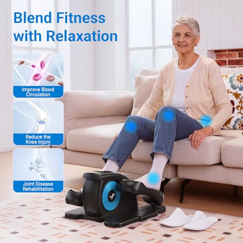 MERACH Under Desk Elliptical Machine, Portable Quiet Seated Pedal Exerciser W697