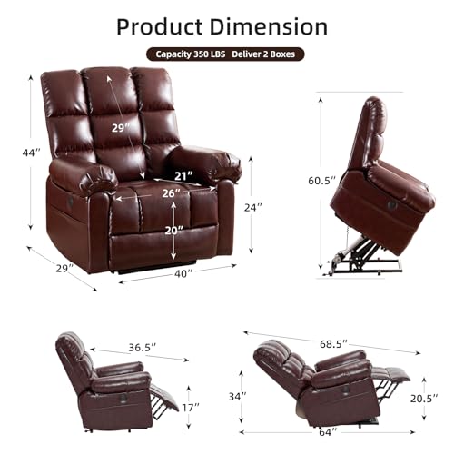 Oversized Power Lift Recliner Chair with Massage and Heat for Elderly, Beige R7985