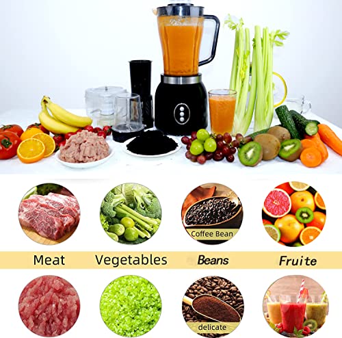 4 in 1 Food Processor Blender Combo for Kitchen, 61oz, 600W E604
