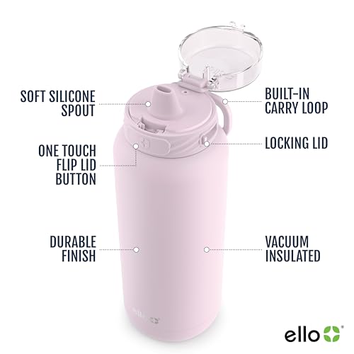 Ello Cooper 32oz Stainless Steel Water Bottle with Straw and Handle Q4598