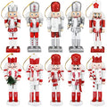 Jetec 10 Pcs Christmas Nutcracker Wooden Hanging Ornaments 5 Inch U816355