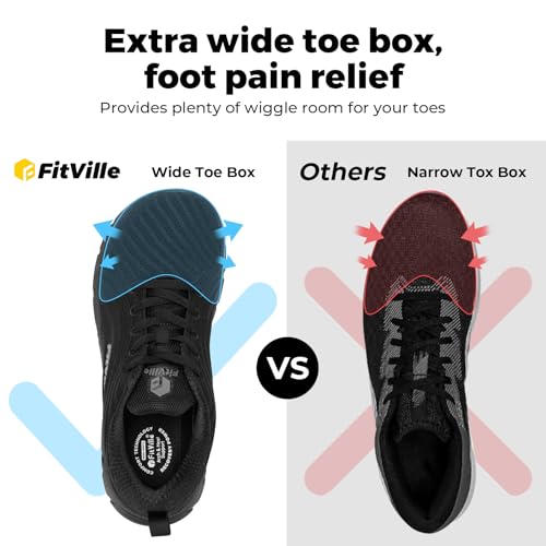 FitVille Wide Toe Box Shoes for Men Cushioned Non Slip Running G705137