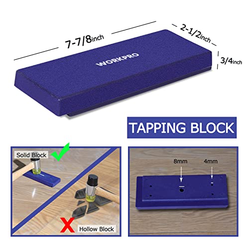 WORKPRO Laminate Flooring Installation Kit with Mallet, Pull Bar, Tapping Block and Spacers F82262