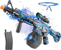 Large Electric Gel Ball Blaster, 2 Modes Automatic Splatter Toy, Splat Blaster with Goggles Blue