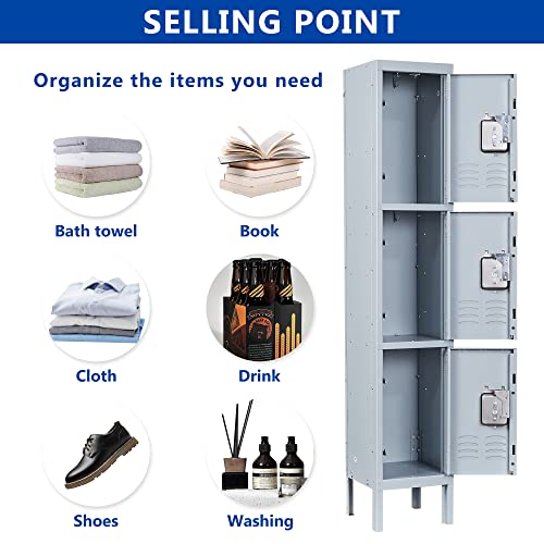 Metal Locker 1 Door 71" Storage Cabinet for Employees, School, Hospital, Gym I289