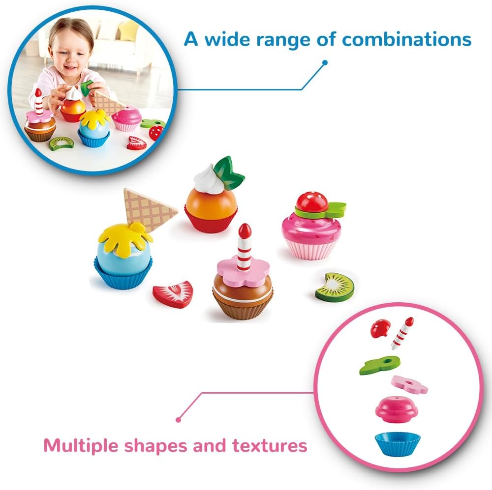 Hape Colorful Wooden Cupcakes Pretend Play Food Kitchen Toy U311