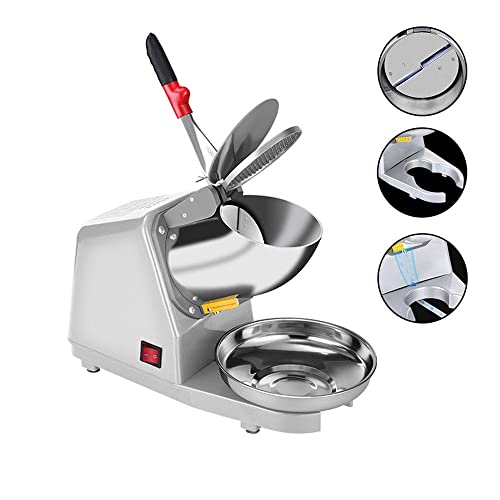 Yahpetes Electric Shaved Ice Machine Dual Blades Ice Crusher Snow Cone Maker Q325472