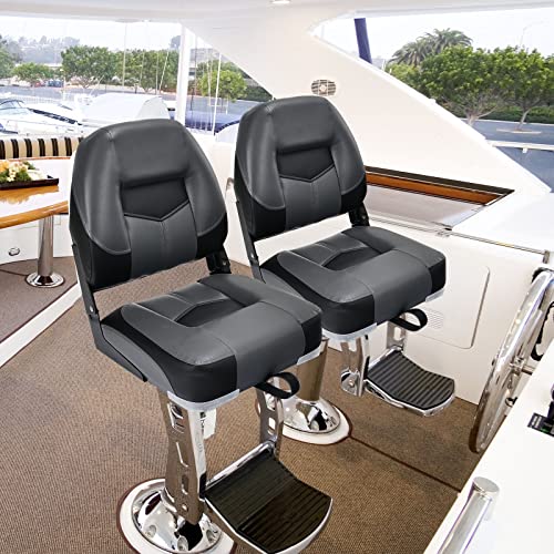 GYMAX Folding High Back Boat Seats with Stainless Steel Screws L976827