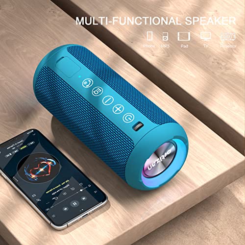 Ortizan Portable Bluetooth Speaker IPX7 Waterproof 24W Loud Sound, Black J77282