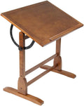 Studio Designs Vintage Wood Drafting Table with 36" x 24" Adjustable Top in Rustic Oak
