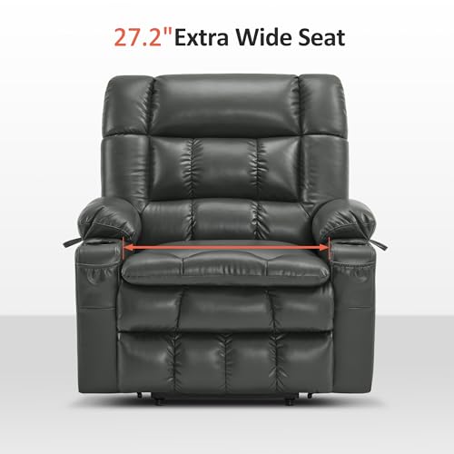 MCombo Dual Motor Power Lift Recliner Chair for Elderly with Heat and Massage, Black E570141