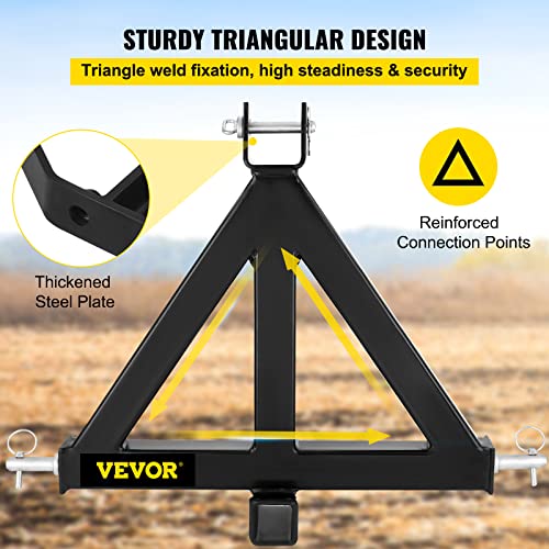 Happybuy Heavy Duty 3 Point 2 Inch Steel Drawbar Tractor Trailer Hitch B2720