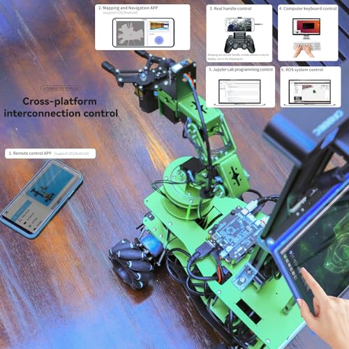 Yahboom ROS Robotic Kit for Jetson Orin Nano 16GB with 6DOF Robot Arm H17333