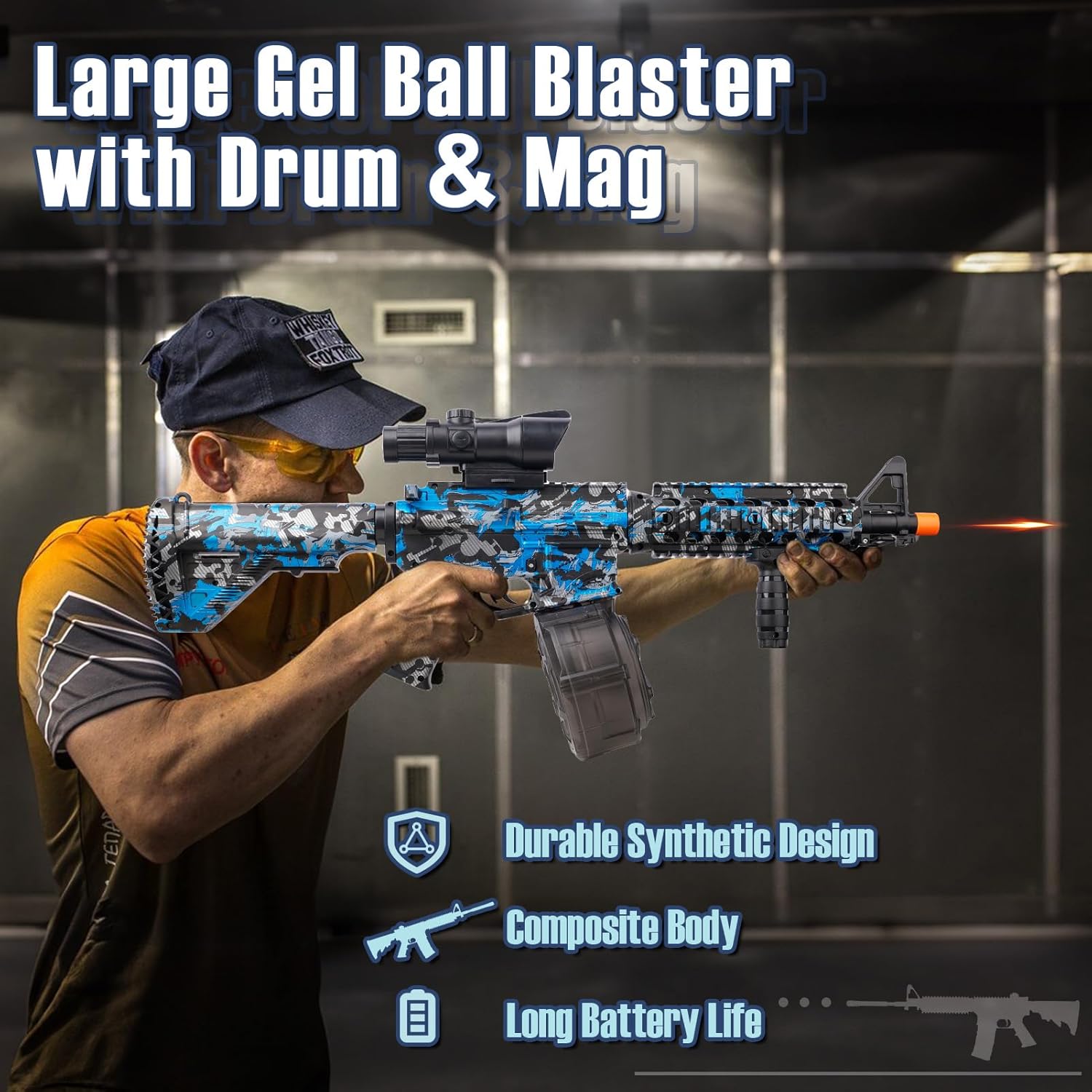 Electric Gel Ball Blaster with Goggles, Blue Q68942