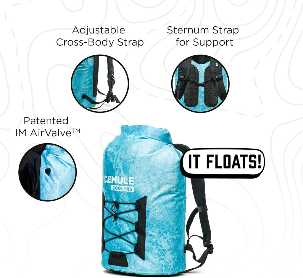 ICEMULE Pro Large Collapsible Backpack Cooler, 23 Liter, Waterproof, Olive H234