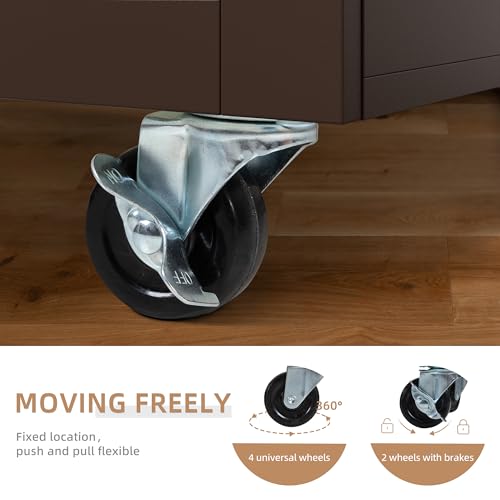 Shintenchi Kitchen Island Cart with Storage on Wheels, White V99091