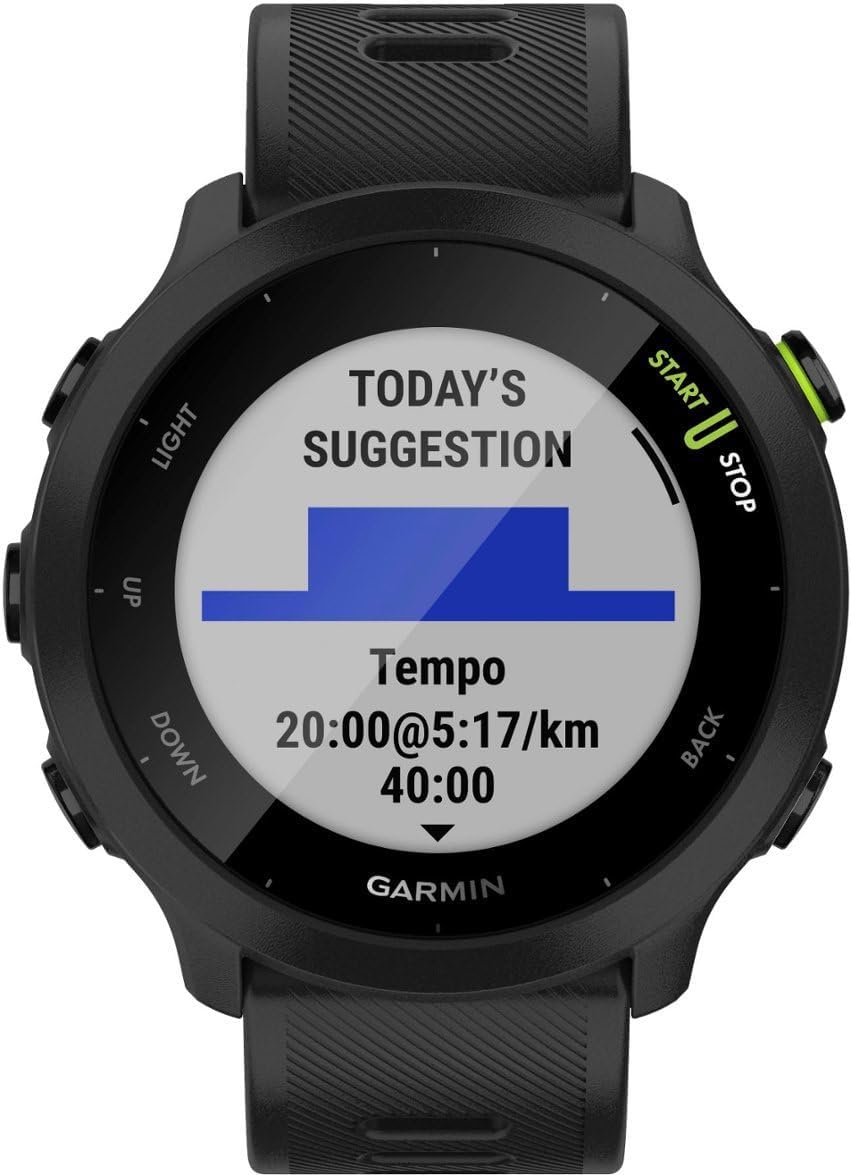 Garmin Forerunner 55 GPS Running Smartwatch (Black) Power Bundle D41296