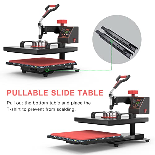 Heat Press Machine 5 in 1 Combo 12 x 15 Inch 360-Degree Swing Away Digital X56293