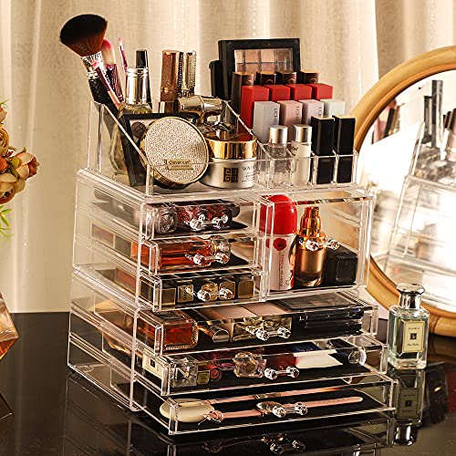 Cq Acrylic Clear Makeup Organizer 11 Drawer Stackable Storage Box W593304