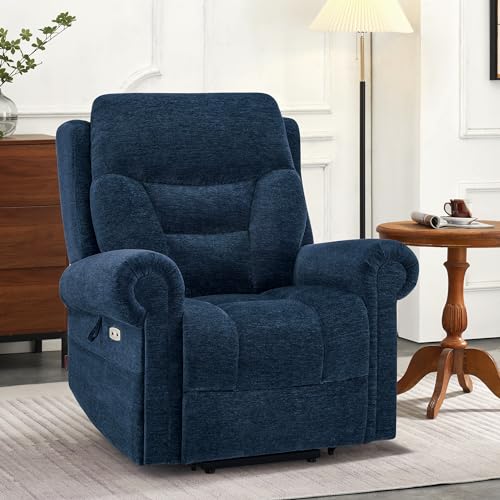 MCombo Triple Motor Power Lift Recliner Chair with Massage and Heating, Fabric, Coffee M573841
