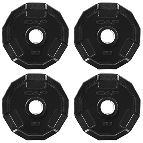 WF Athletic Supply 12-Sided Rubber Coated Grip Plate, 2-Inch Olympic Weight Plate for Weightlifting and Strength Training, Compatible with 2-Inch Olympic Barbells
