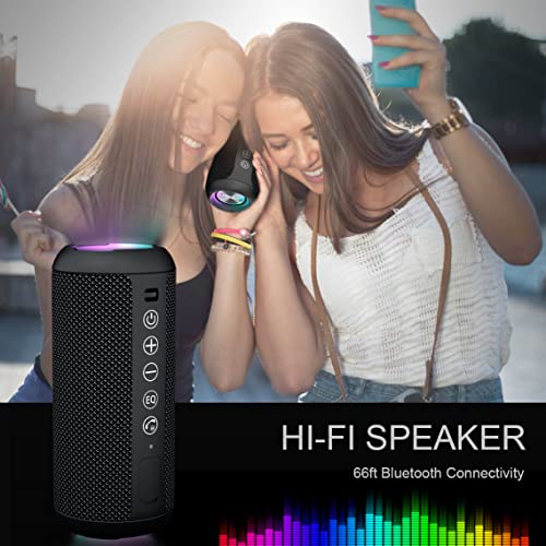 Ortizan Portable Bluetooth Speaker IPX7 Waterproof 24W Loud Sound, Black J77282