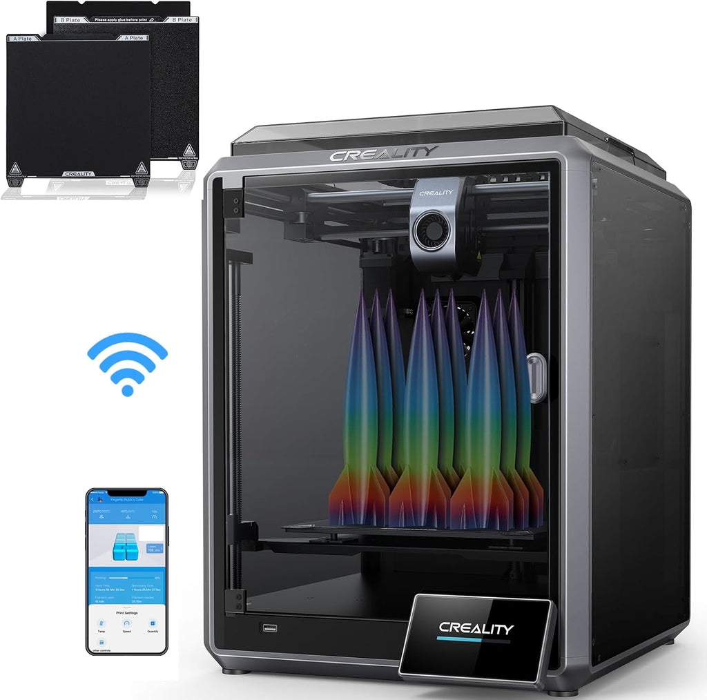 Official Creality K1 3D Printer Speedy Printing Machine,600mm/s High Speed,WiFi Control,Self-test,No Ring&Z-Banding,Auto Leveling,Extensible,Unibody Die-Cast,Out of Box,Smarter,12x faster(with K1 PEI)