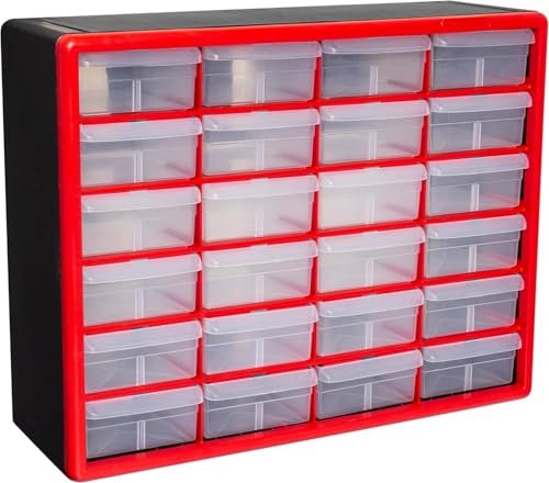 Akro-Mils 24-Drawer Plastic Storage Cabinet, Black I624065