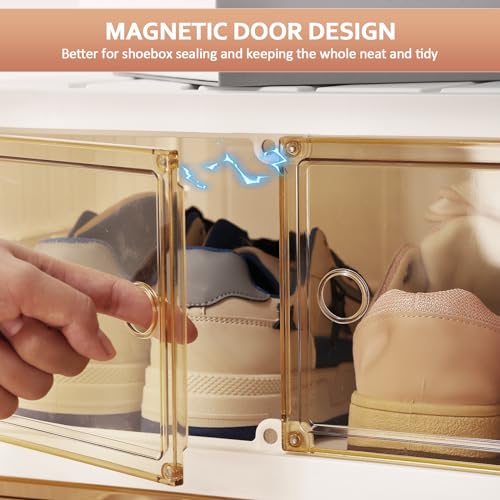 Portable Shoe Rack Organizer 6 Tier Foldable Shoe Cabinet with Doors R778865