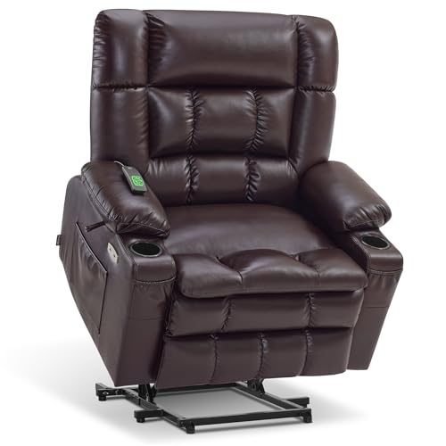 MCombo Dual Motor Power Lift Recliner Chair for Elderly with Heat and Massage, Black E570141