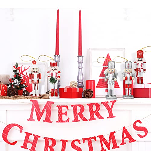 Jetec 10 Pcs Christmas Nutcracker Wooden Hanging Ornaments 5 Inch U816355