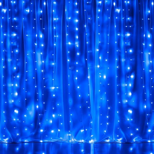Dazzle Bright 300 LED Curtain Lights, Warm White, Plug in for Bedroom & Outdoor Decor X62406