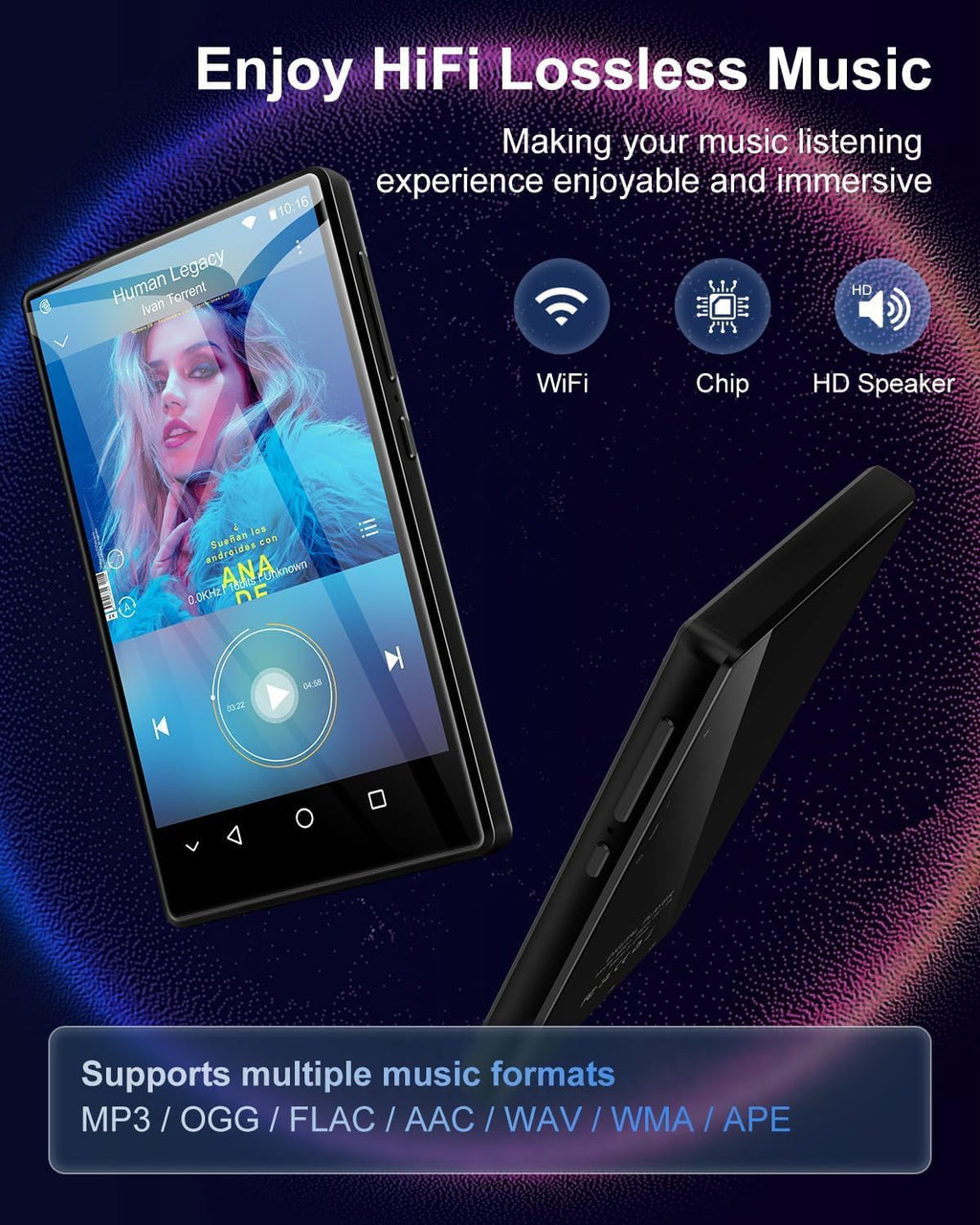 80GB Bluetooth WiFi MP3 Player with 4.7" Touchscreen W375