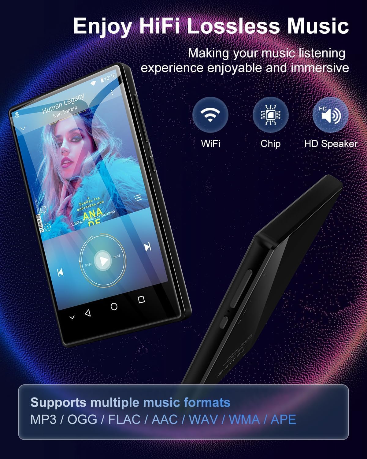 80GB Bluetooth WiFi MP3 Player with 4.7" Touchscreen W375