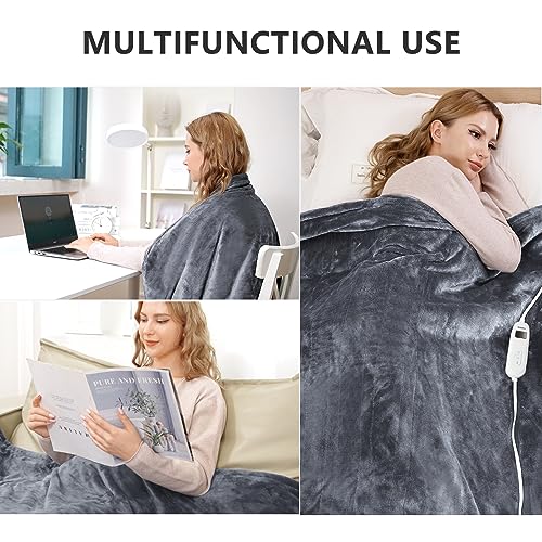 Electric Heated Blanket Full Size with Single Controller, 10 Heat Levels, 8-Hour Auto-Off H2730