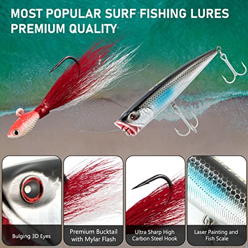 Dr.Fish Surf Fishing Rod and Reel Combo, 12ft Saltwater Spinning Reel Set N798