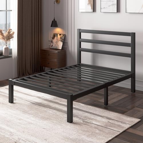 Full Size Heavy Duty Metal Platform Bed Frame with Under Bed Storage, Black R9813