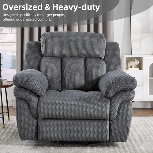 CANMOV 46" Wide Power Lift Recliner Chair for Elderly, with Massage and Heat, Light Brown K346927