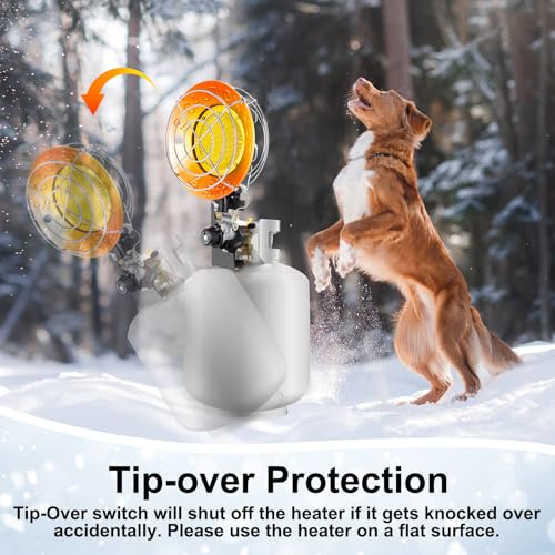 Honoson 15,000 BTU Propane Tank Top Heater with Shut-off Valve for Outdoor Camping S72538