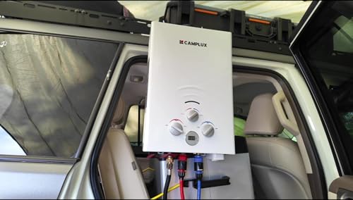 CAMPLUX 2.64 GPM Propane Portable Gas Water Heater, 68,000 BTU, White Y83276