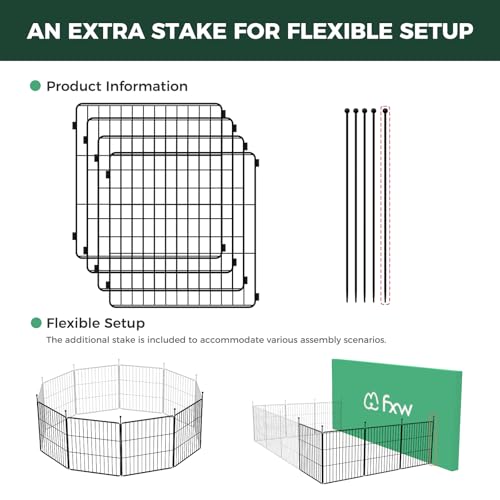 FXW MiniPaws Dog Playpen 8 Panels Portable for Indoor & Outdoor Y720