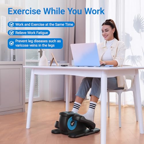 MERACH Under Desk Elliptical Machine, Portable Quiet Seated Pedal Exerciser W697