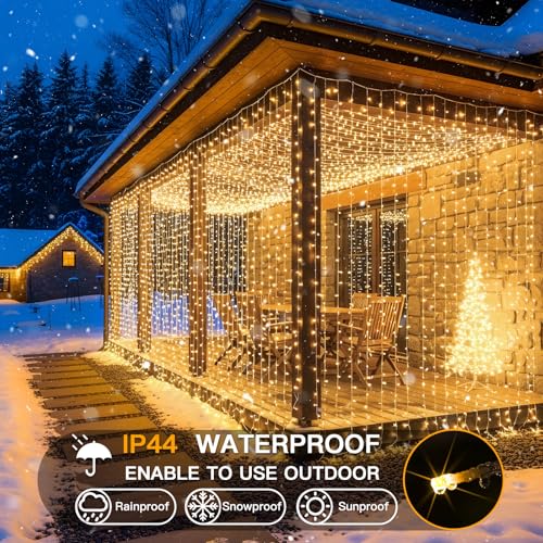 suddus Curtain Lights 300 LED Warm White for Bedroom, Outdoor & Christmas Decor K310