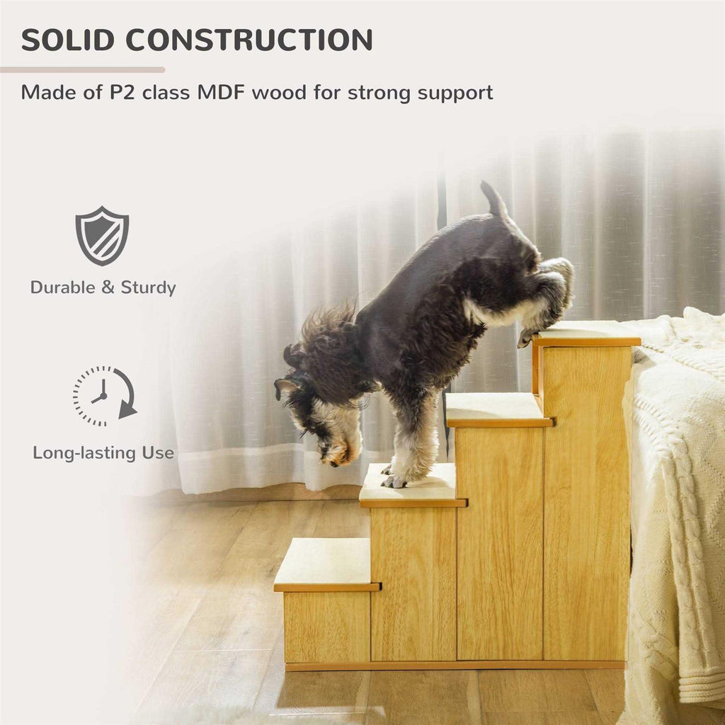 PawHut Pet Stairs, Small Pet Steps with Cushioned Removable Covering for Dogs and Cats Up to 22 Lbs X834