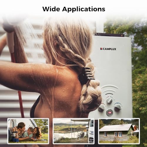 CAMPLUX 2.64 GPM Propane Portable Gas Water Heater, 68,000 BTU, White Y83276