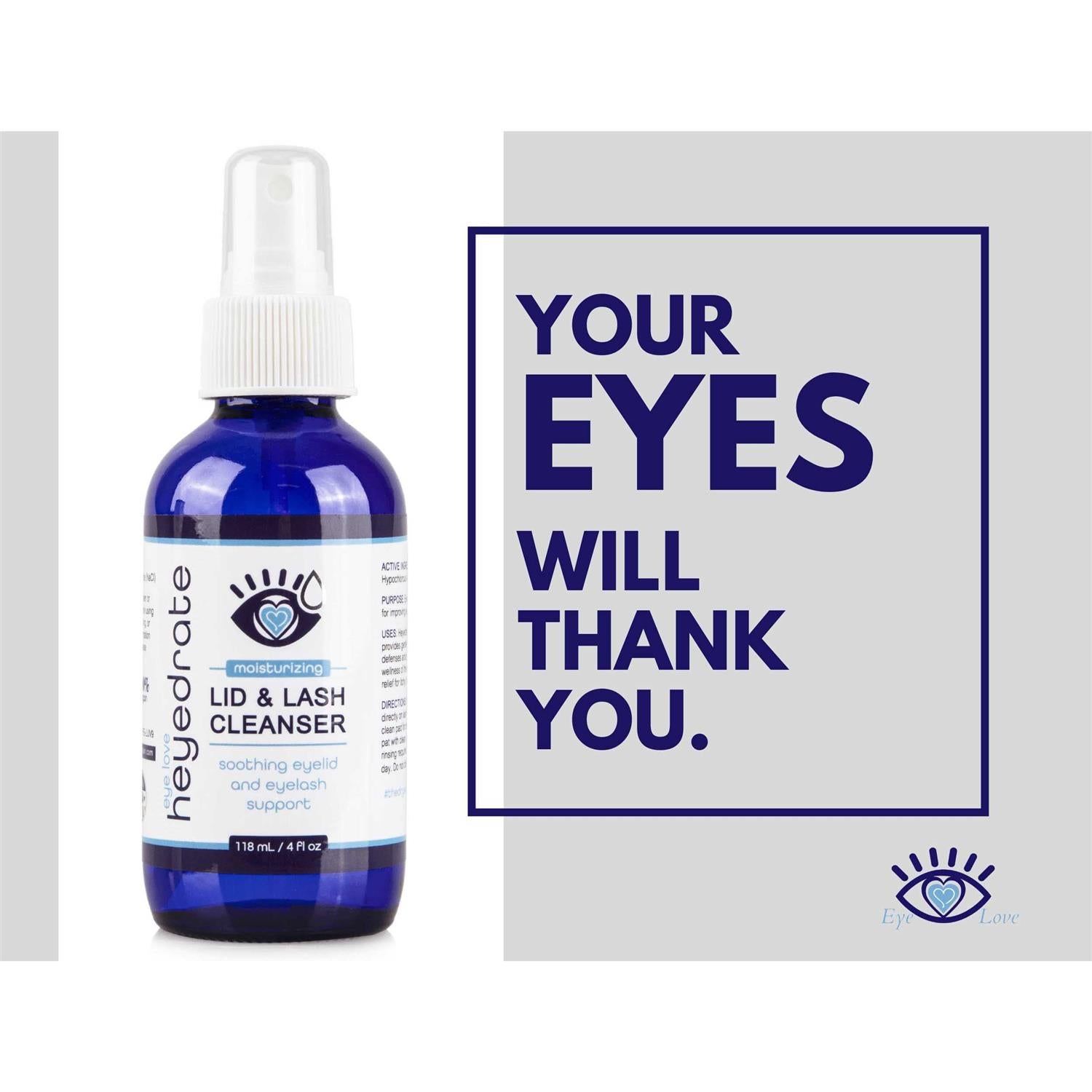 Heyedrate Lid and Lash Cleanser for Eye Irritation and Eyelid Relief X13481