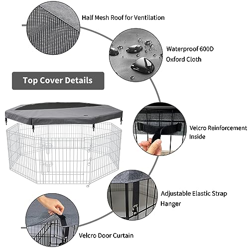 PETIME Foldable Metal Dog Exercise Pen 8 Panel with Bottom Pad C444