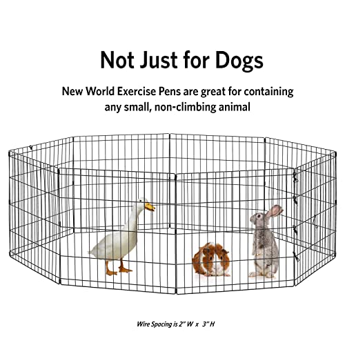 New World Folding Metal Dog Exercise Pen, 24-Inch Tall, Black E-Coated Q53206